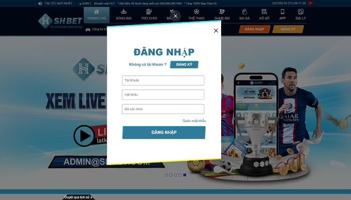 Hướng dẫn đăng nhập SHBET